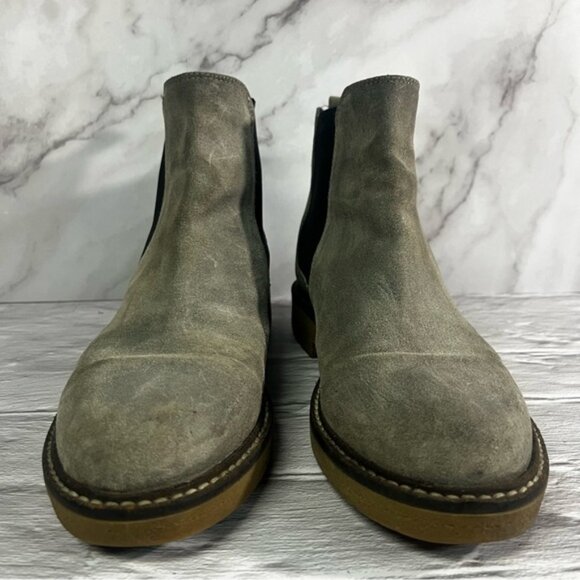 Barbara Barbieri Made in Italy Chelsea Leather Grey Suede Ankle Booties - Picture 3 of 12